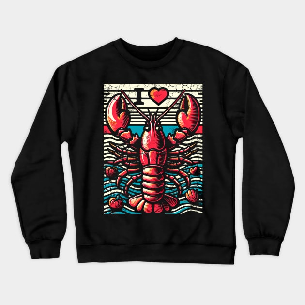 I Heart Crawfish Crayfish Crawdad Boil Design Crewneck Sweatshirt by E